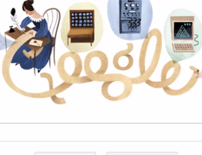 Tribute to Ada Lovelace by Google Doodle on December 10, 2012